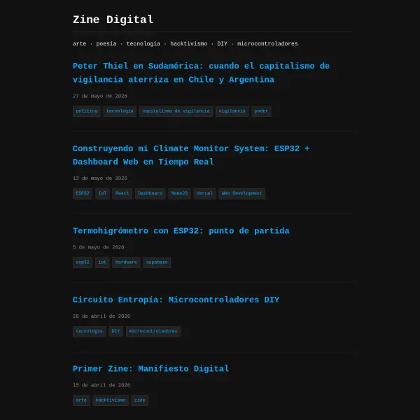 Captura de pantalla de Astroblog